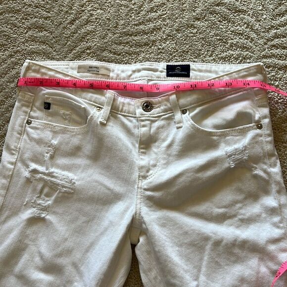 Adriano Goldscmied White The Stilt Cigarette Leg Skinny Distressed Jeans 26R - Picture 13 of 17
